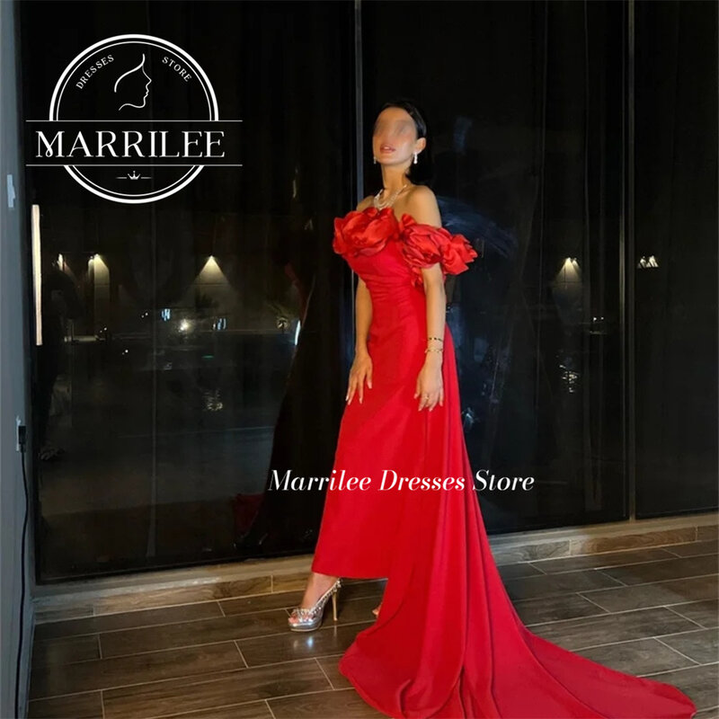 Marrilee-vestido de noite sem mangas sem ombro feminino, vestido sexy com comprimento do tornozelo, vestidos de baile abertos, sem mangas, mancha de flores, elegante