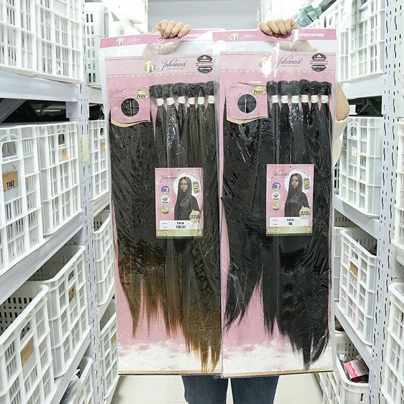 Eiwit Organische Hoge Kwaliteit Ombre Weave Bundel Pakket Haar Met Sluiting Kanekalon Enkele Inslag Synthetische Inslag Hair Extensions