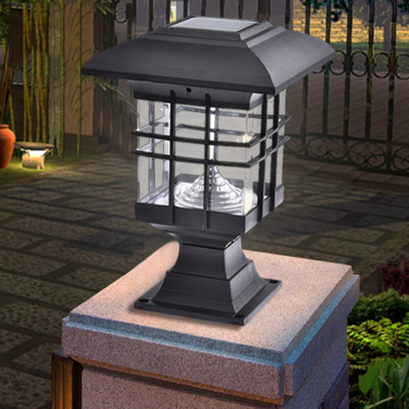 LED Solar Light Column Head Light Outdoor Solar Lamp Energy saving Waterproof Solar Powered Sunlight for Garden Decoration