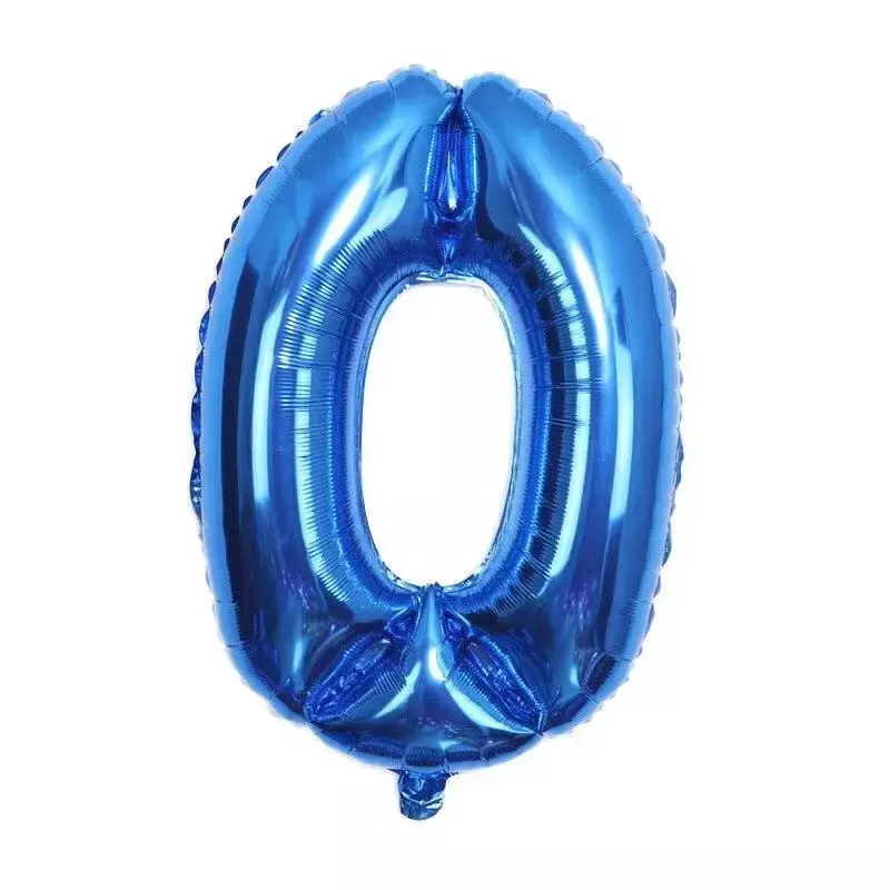 Globo Digital de aluminio con números azules, de 32 pulgadas globo de helio, decoración de fiesta de cumpleaños, suministros de boda