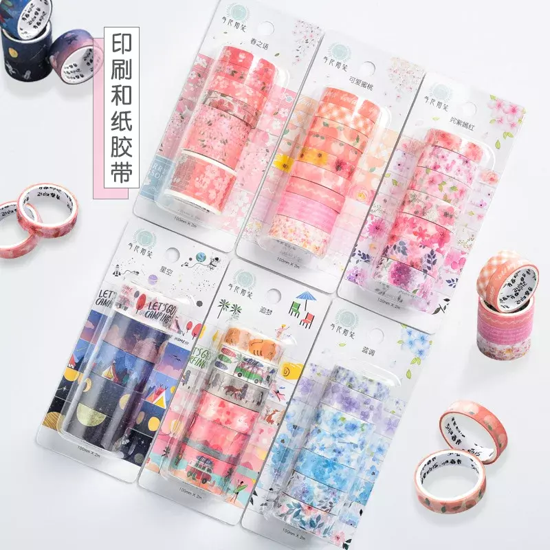 Spersonalizowana taśma samoprzylepna spersonalizowany projekt samoprzylepna kolorowa dekoracja papier maskujący naklejka Washi taśma Cus
