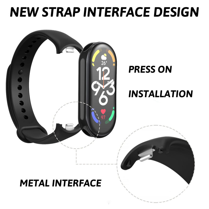 Correa de silicona para Xiaomi Mi Band 8, pulsera de goma deportiva NFC, accesorios