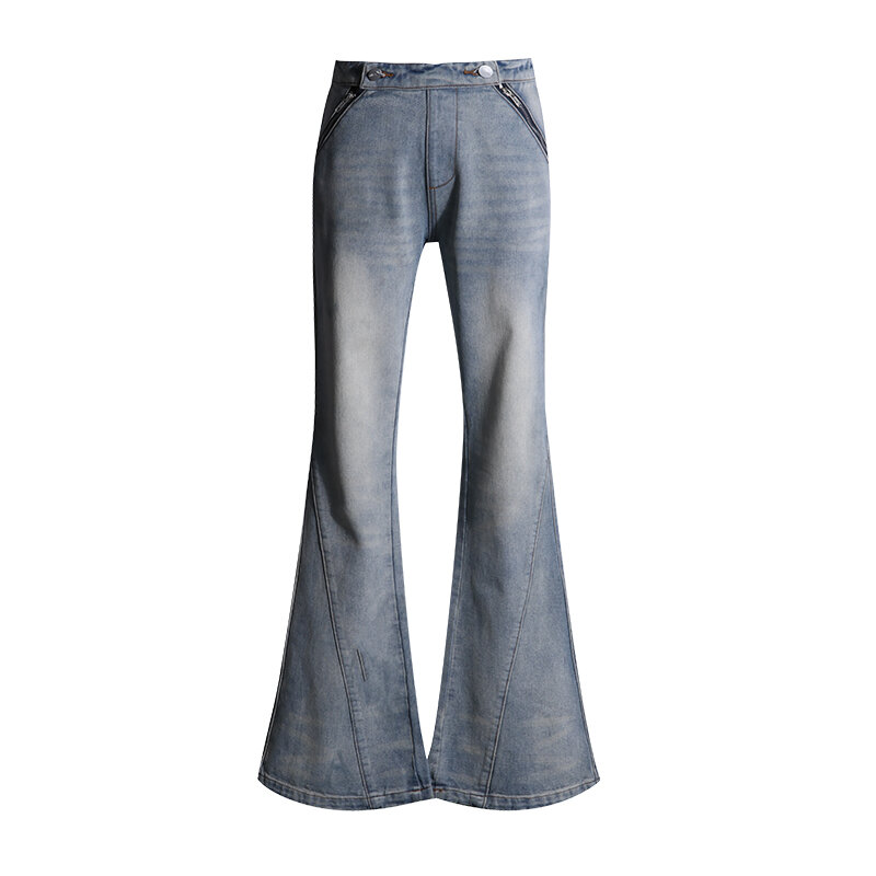Pantalon évasé taille haute pour femme, jean slim, jean polyvalent, mode de rue coréenne, jean simple, fjj, mode 2024, nouveau