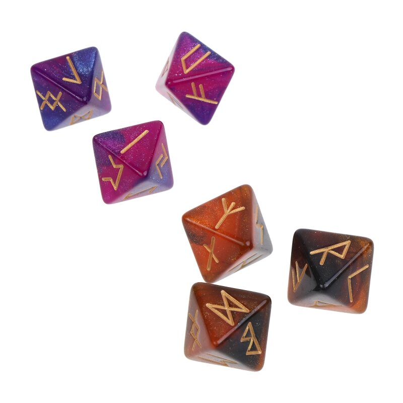 3 pezzi dadi Rune a 8 facce dadi poliedrici dadi astrologici acrilici gioco da tavolo costellazione di dadi accessorio di dio