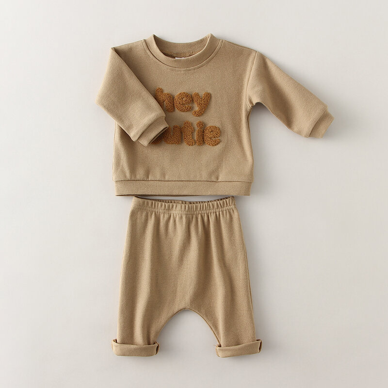 Set Baju Bayi Fashion Baju Atasan Kasual Bayi Laki-laki Perempuan Balita Musim Semi Sweater + Celana Panjang 2 Potong Baju Baju Bayi Laki-laki Baru Lahir