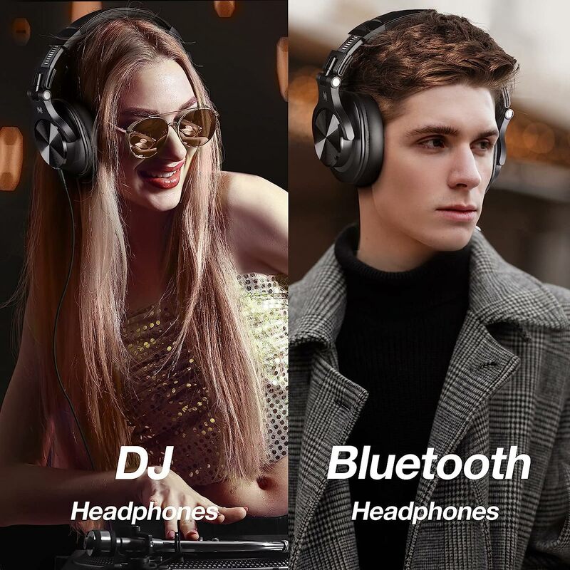 Oneodio Fusion A70 Bluetooth 5.2 słuchawki Hi-Res Audio przez ucho bezprzewodowy zestaw słuchawkowy profesjonalne Studio monitora słuchawki dla DJ 72H