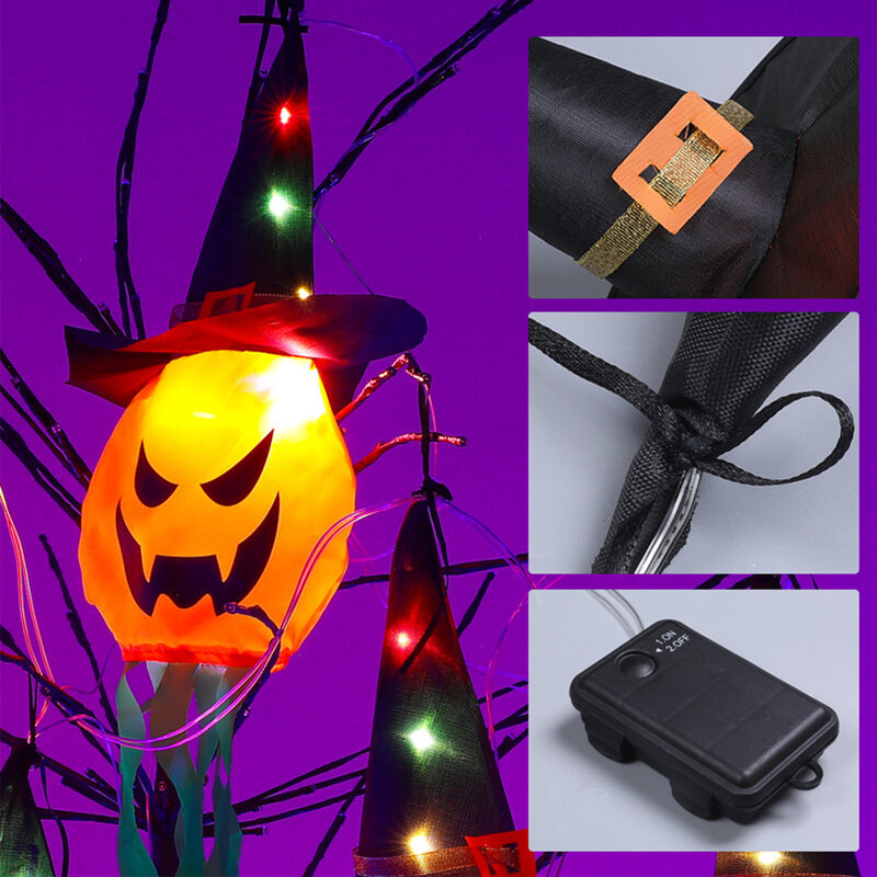 Lámpara colgante de calabaza para Halloween, decoración interior al aire libre, fantasma lindo, regalos de fiesta, Festival