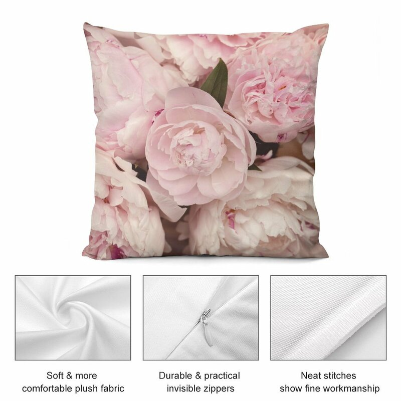 Fundas de cojín con flores de peonía rosa para sala de estar, funda de almohada para sofá, funda de cojín de lujo