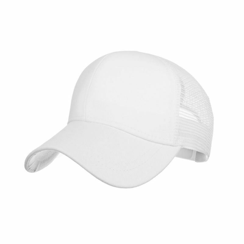 قبعة بيسبول نسائية B36F على شكل ذيل حصان بلون سادة قابلة للتنفس بعد الفتح