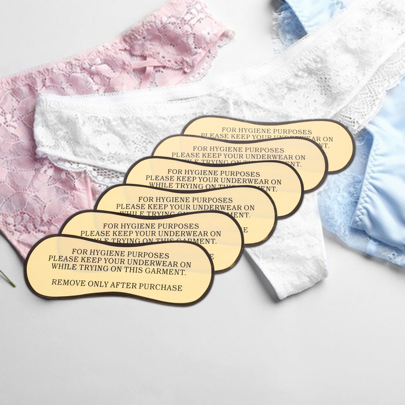 50 Stück Hygiene aufkleber menschliches Design Schutz für Dessous Bade bekleidung Etikett Bekleidungs zubehör PVC selbst klebender Badeanzug