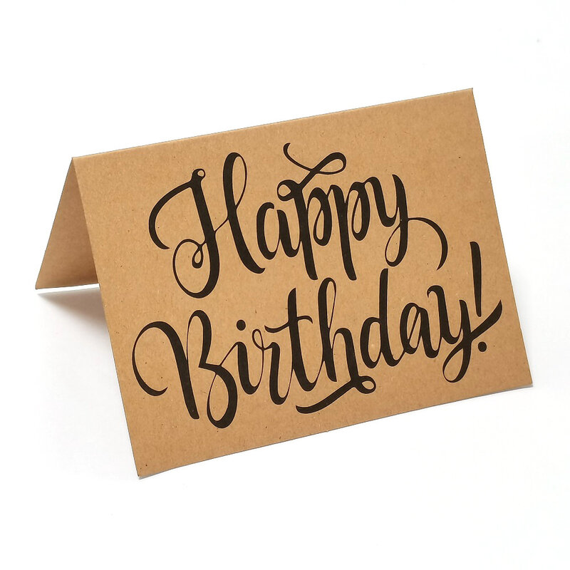 10 pces brown simples obrigado você que empacota cartões standable para pacotes da festa de aniversário suprimentos texto inglês feliz aniversário