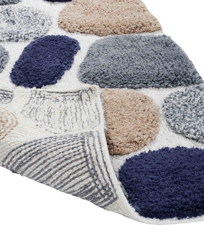 Juego de alfombras de baño Sienna azul, guijarros, 20 "x 32" y 20 "x 32", 2 piezas