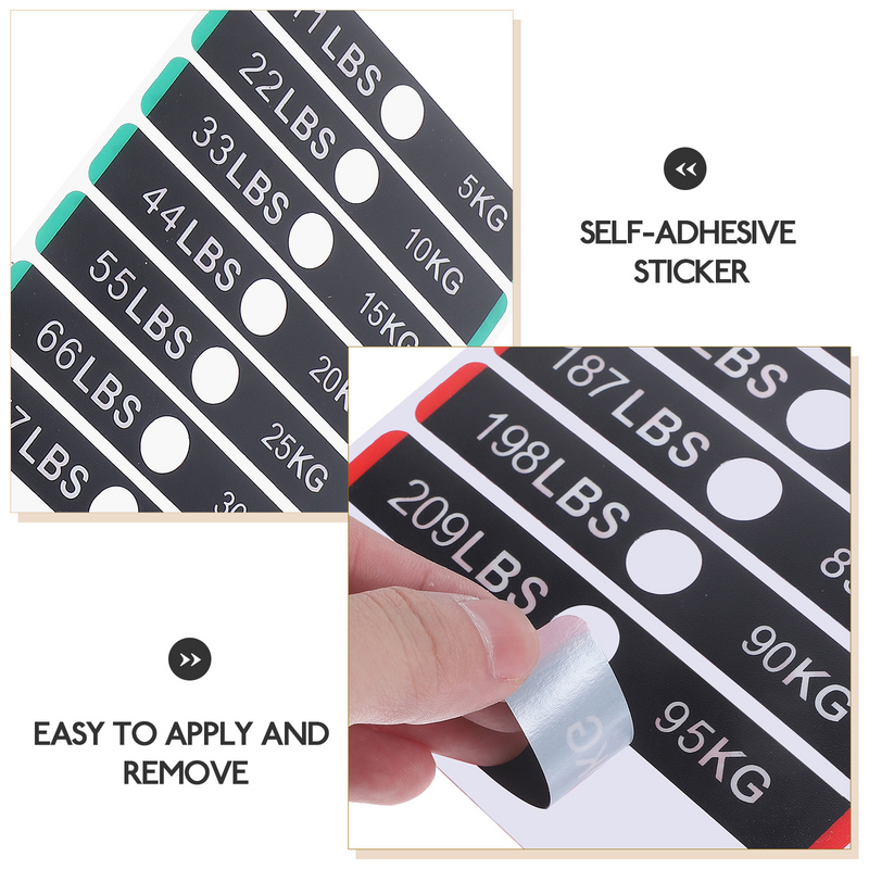 1 foglio di etichette per pesi adesivi per cartelli per attrezzature da palestra adesivi per blocchi di ponderazione adesivi per palestra