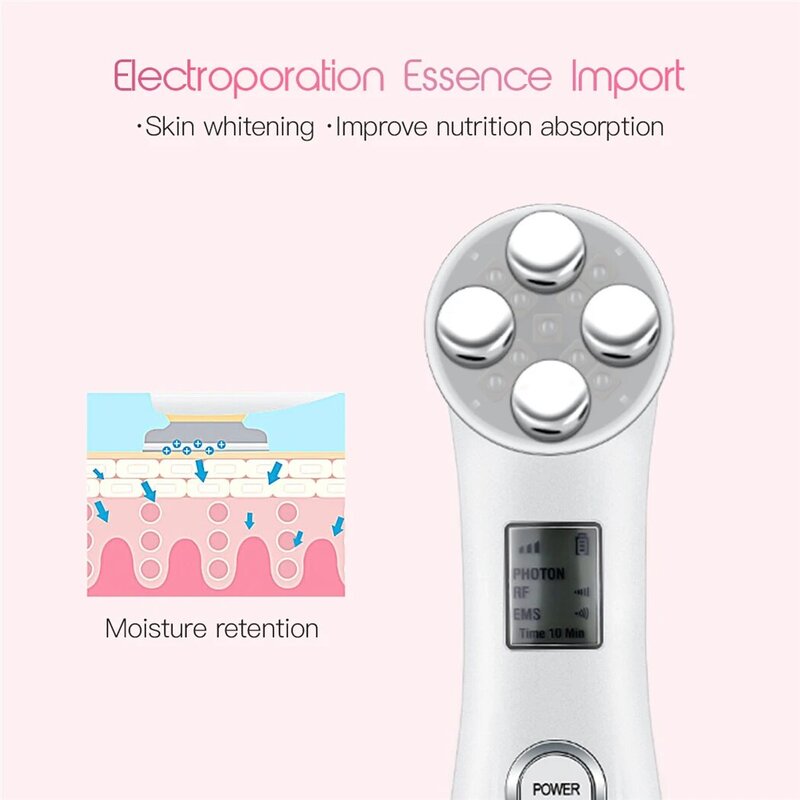 CkeyiN 5 in 1 radiofrequenza Lifting facciale mesoterapia RF EMS Face Lifting Machine LED Photon rassodante antietà rughe dell'acne
