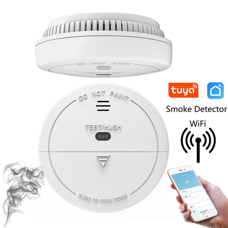 Sensor de alarma de humo inalámbrico con WiFi, sistema de alarma de seguridad para el hogar, Tuya Smart Life, protección contra incendios, Detector de humo altamente sensible, nuevo