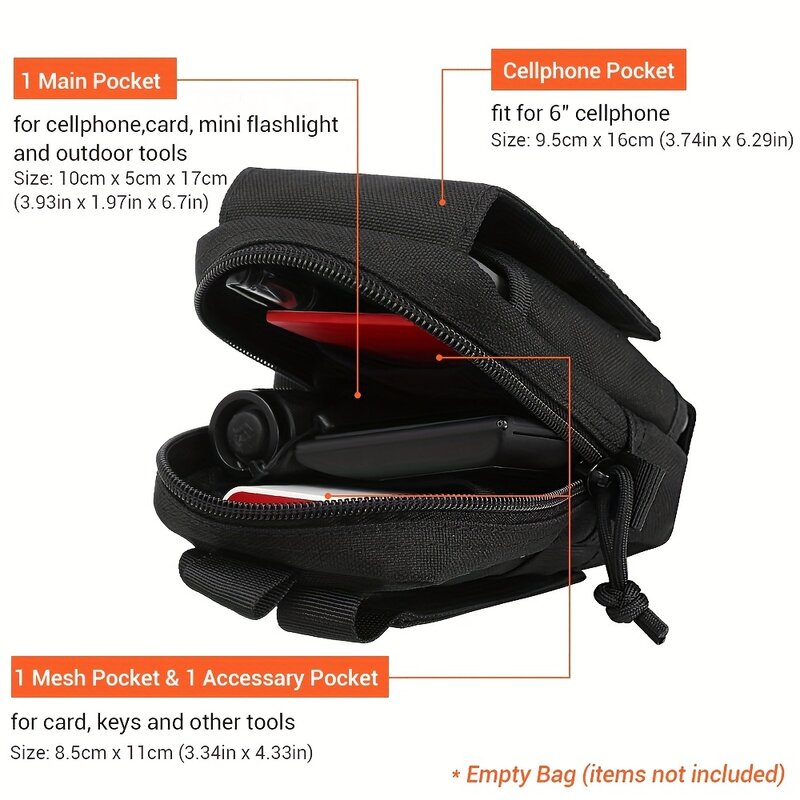 กระเป๋าคาดเอวแนวยุทธวิธีสำหรับผู้ชายกลางแจ้งกระเป๋าเครื่องมือ EDC กระเป๋ากระเป๋าโทรศัพท์มือถือ
