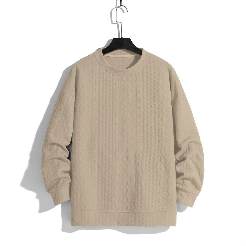 Sweater pria, mantel kasual pria Sweater hangat Solid, baju rajut, baju olahraga latihan Pullover rajut, kaus Jacquard rajut