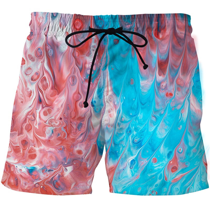 Bazgroły z nadrukiem 3D spodenki plażowe męskie damskie abstrakcyjne sztuki fajne szorty spodnie letnie codzienne wygodne spodenki na deskorolkę sportowe kąpielówki