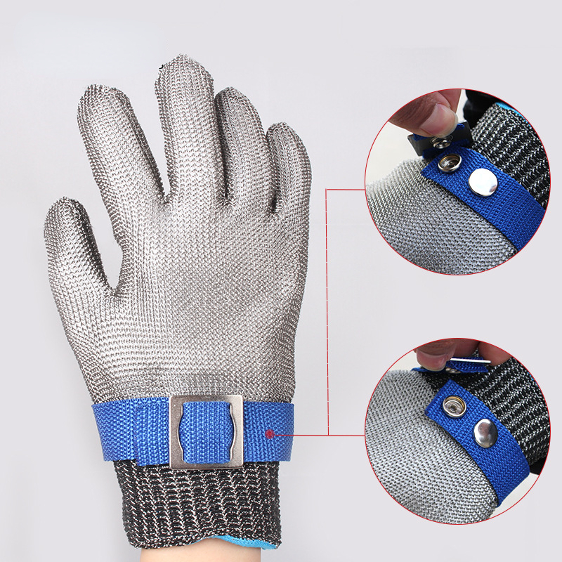 Перчатки с защитой от порезов, перчатки из нержавеющей стали с защитой от порезов, безопасные рабочие перчатки, металлические железные кухонные перчатки для резки рыбы