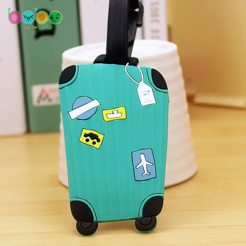 Étiquettes à bagages portables en silicone pour filles et garçons, accessoires de voyage, style dessin animé, couverture de carte, sacs, nouvelle mode