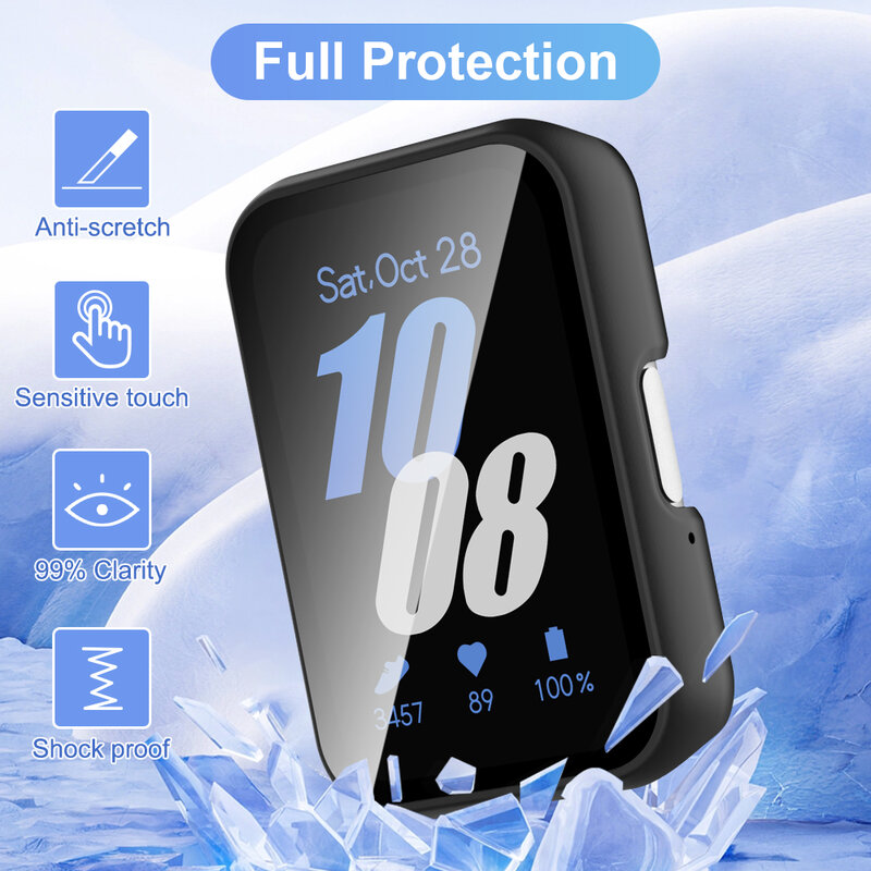 Vidro e Matte Case para Samsung Galaxy Fit 3, All-Around PC Protective Bumpers, Protetor de Tela, Capa Acessórios