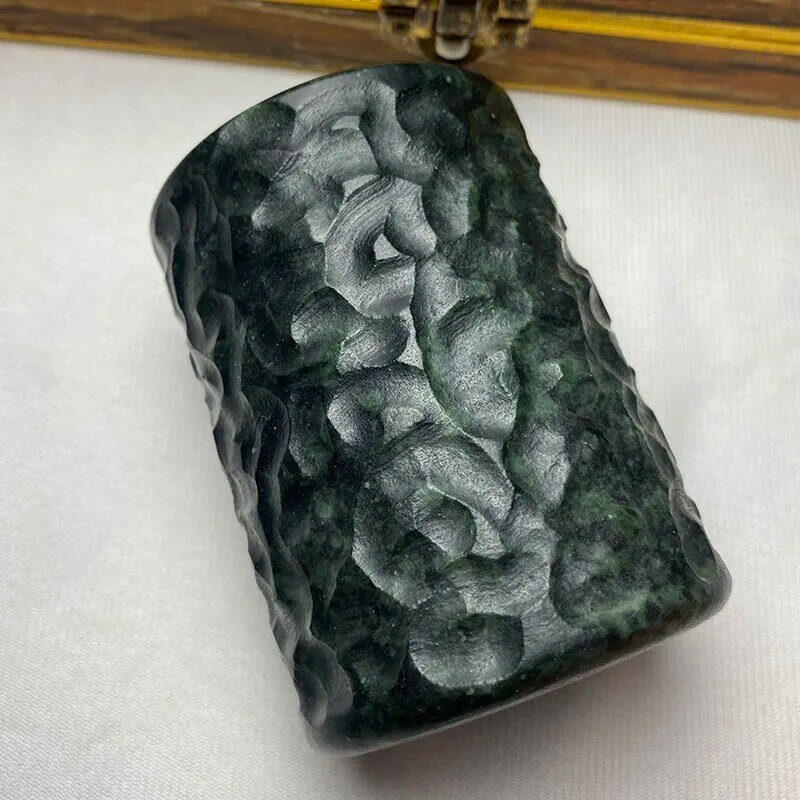 Natural Medicine King Stone Water Cup Frosted Serpentine Jade Master Cup Rough Stone Tea Cup