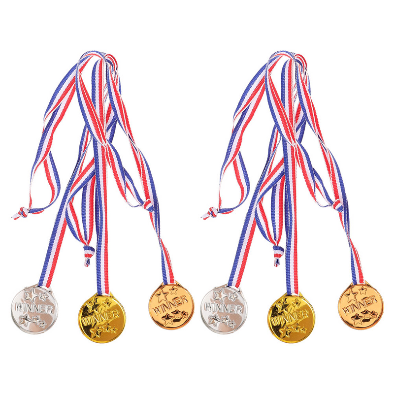 6 pezzi ricompensa medaglia di partecipazione motivazionale bomboniere medaglia per bambini adolescenti premi incoraggiamento in poliestere