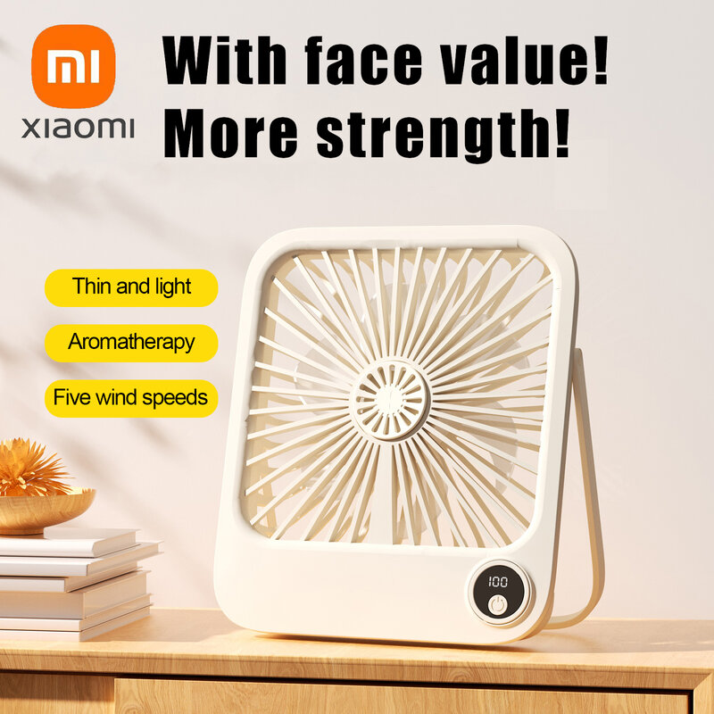 Xiaomi-Ventilateur de bureau USB léger, portable, petit, mural, silencieux, pliable, aromathérapie, dortoir, offres spéciales, nouveau, 2024