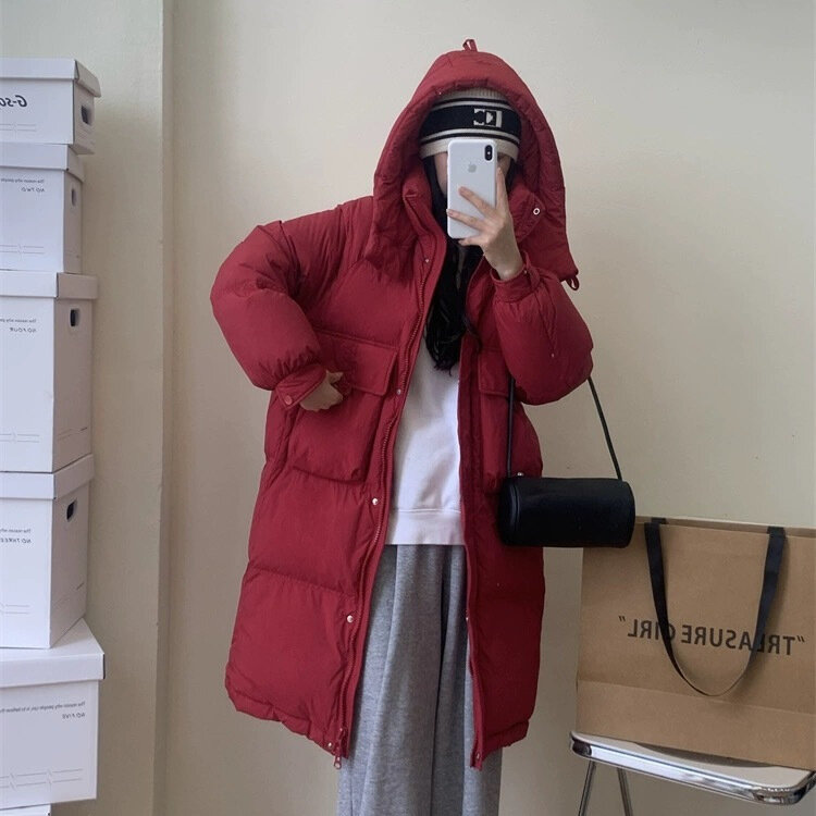 2023 Winter New White Duck Down Women Coat Hooded Thickened Casual Large Size Loose Fashion Down Coat Women Coa
