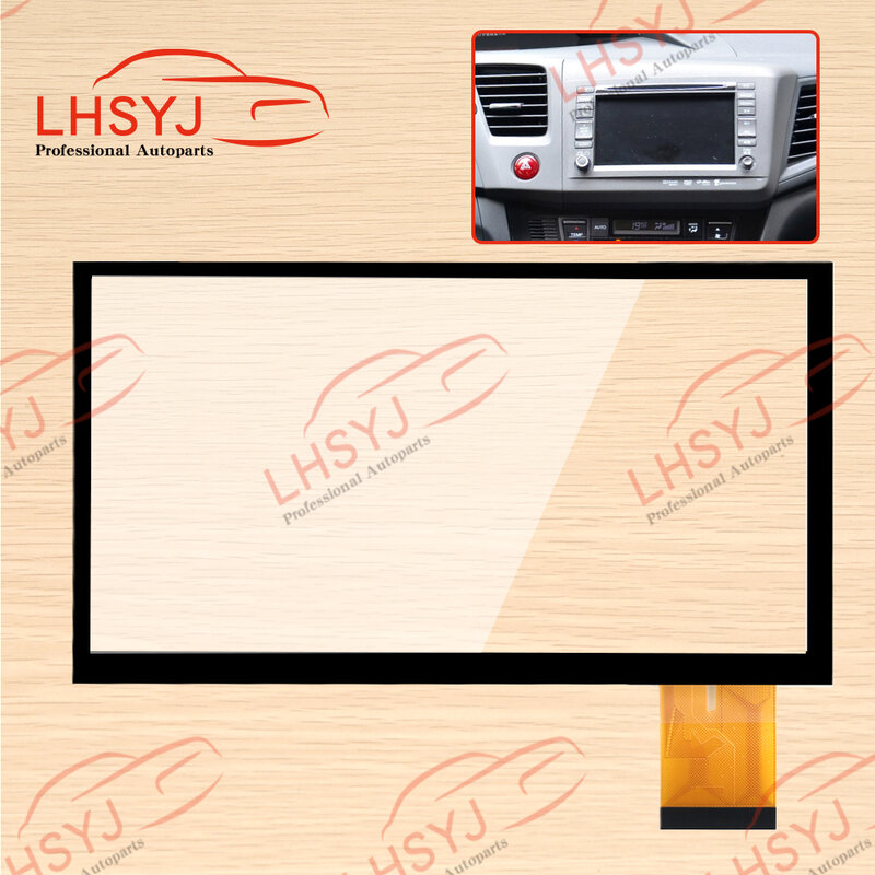 Touch Screen Glass Digitizer para Honda Civic 9th 2012-2015, Rádio do carro DVD, Áudio, Leitor multimídia, Navegação GPS, 7 polegadas