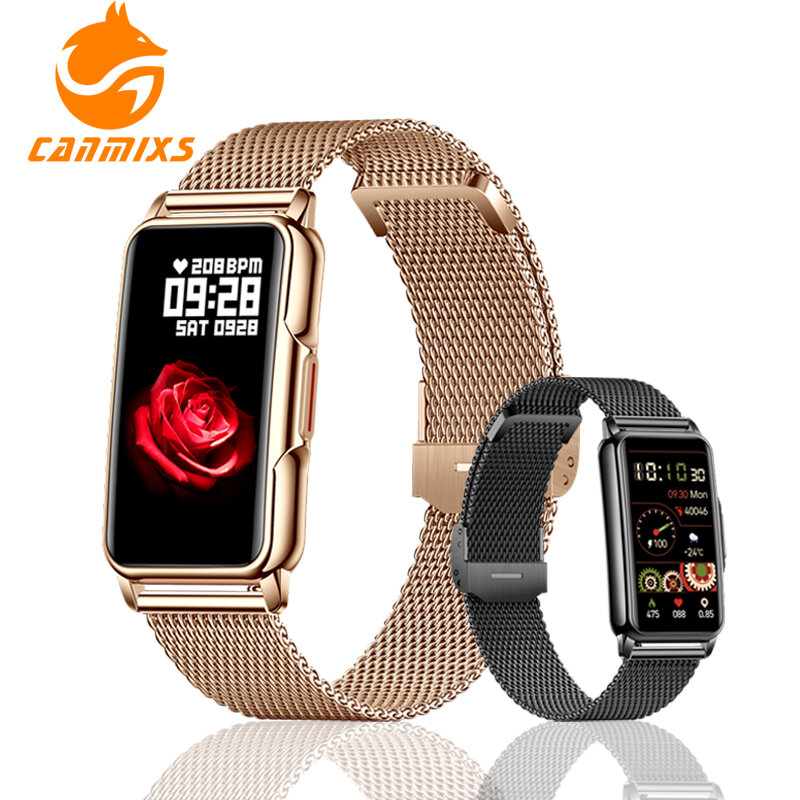 Canmixs Smart Horloge Mannen 1.47-Inch Hartslag True Blood Oxygen Monitor Sport Fitness Tracker Waterdichte Smartwatch Voor Vrouwen