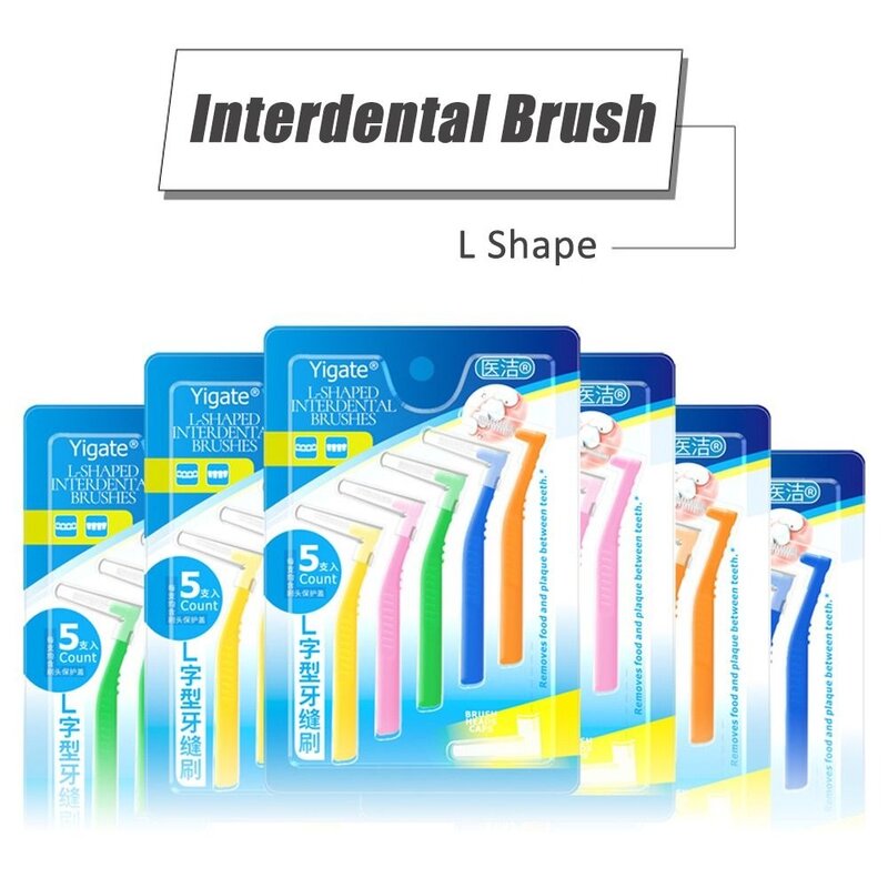 Mini brosse à dents interdentaire en forme de L, accolades d'orthodontie, nouvelles aides dentaires, cure-dents, propre entre les dents, 10 pièces