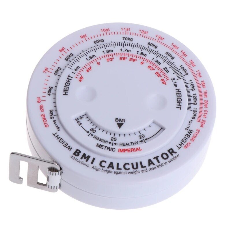 BMI Body Mass Retractable Tape 150cm Measure Calculator Diet Weight Loss Tape Drop Shipping