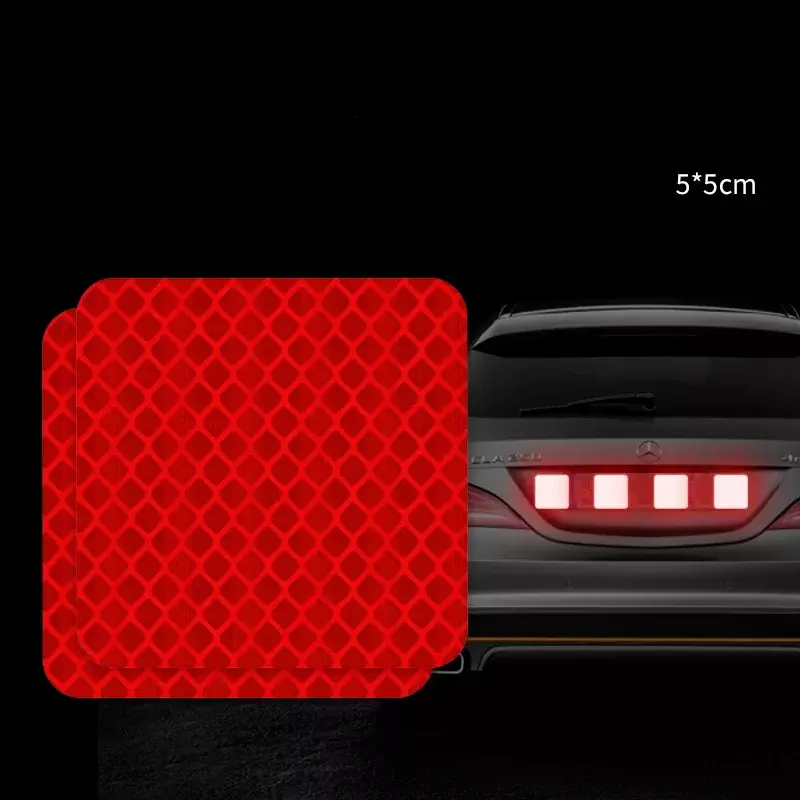 10 Buah Stiker Reflektif Mobil untuk Tanda Peringatan Malam Pita Reflektif Keselamatan Mobil Lalu Lintas Bahan Reflektif Bumper Mobil Bercahaya