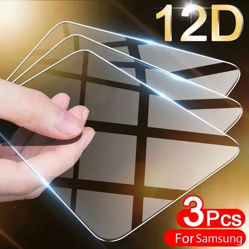 Protector de pantalla de vidrio templado para Samsung, A51, A12, A52, A71, A14, A70, A50, A31, A72, A73, S21, FE, A53, 5G, A32, A54, A52S, 3 unidades