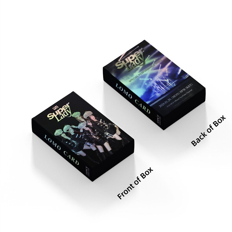 KPOP 55 pz/set (G)I-DLE Laser Small Card 2nd Album Super Lady LOMO Card Hologram Photo Card MINNIE YUQI MIYEON Gift cartolina
