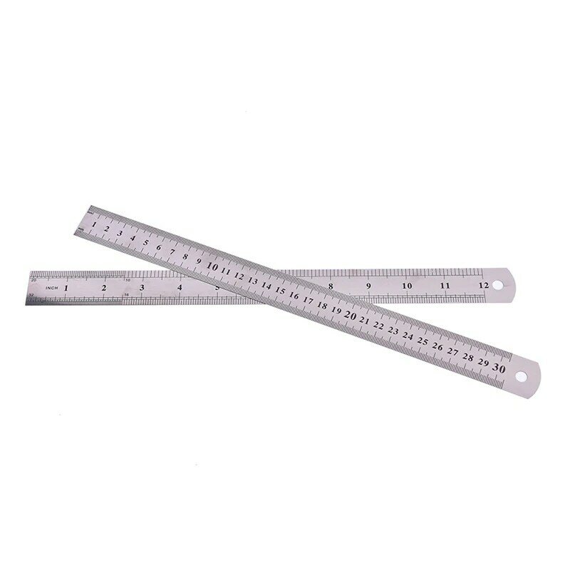 30cm Metal Ruler Straight Edge Drawing High Precision Graduation Line Double-Sided Scale Measuring Tool School Office Supplies