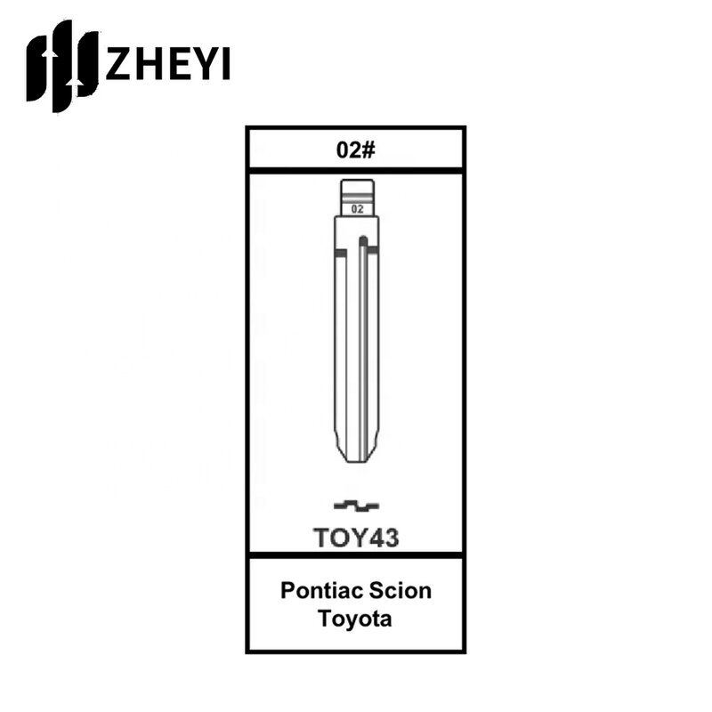 Toy43-mando a distancia Universal sin cortar, hoja de llave abatible para Toyota Toy43 02, hoja de llave en blanco sin cortar para llave de control remoto de coche