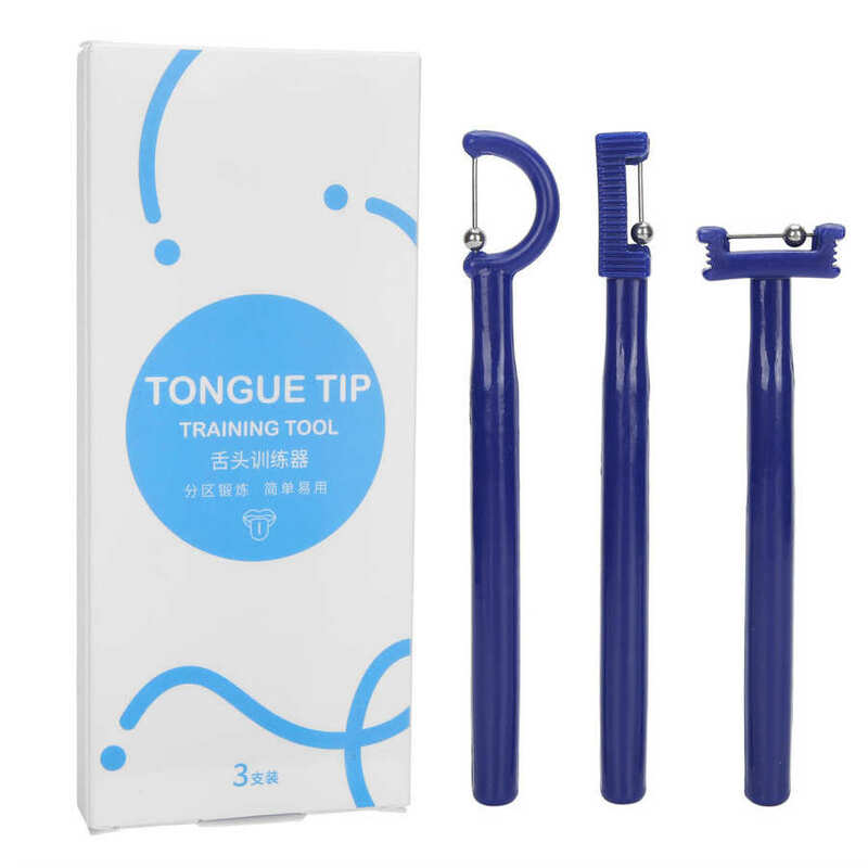 Língua e Muscle Oral Training Set, Tongue Dica Exercício Ferramenta, Dispositivo de lateralização, 3pcs