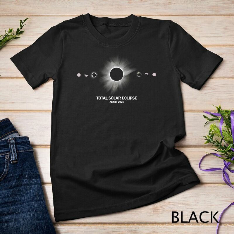 T-shirt unisex Solar Eclipse, 100% algodão, manga curta, camisa total do Eclipse, alta qualidade, 2024