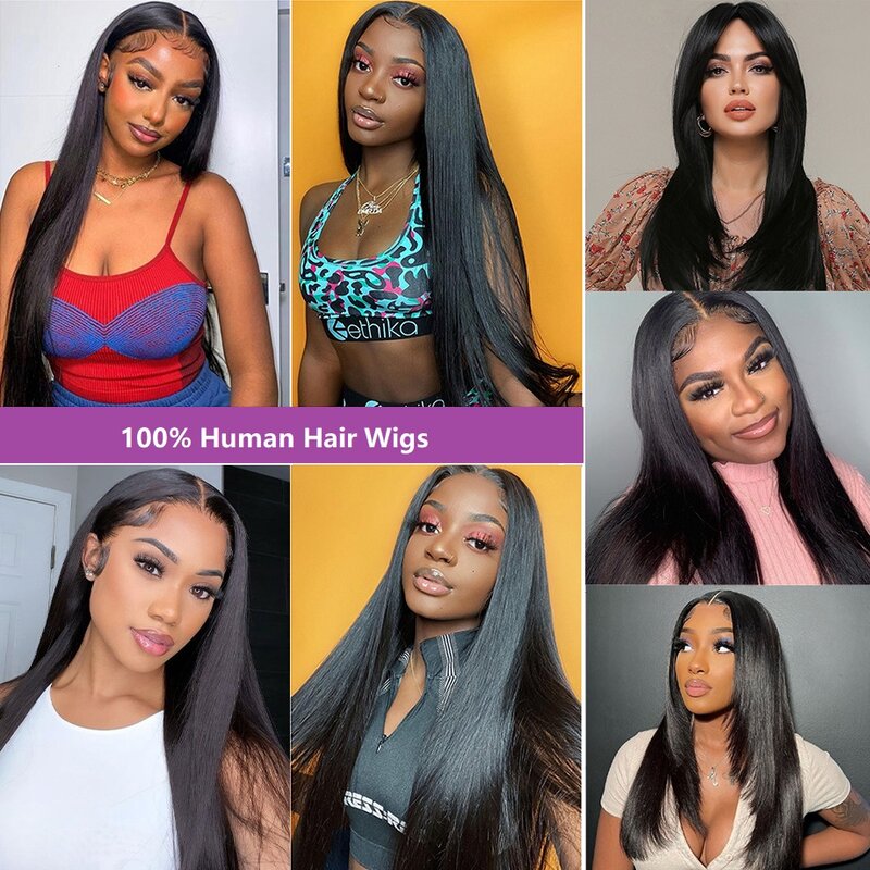 Bone Straight 13x4 13x6 Lace Front Human Hair Wigs For Black Women Brazilian Transparent Human Hair Lace Frontal Wig