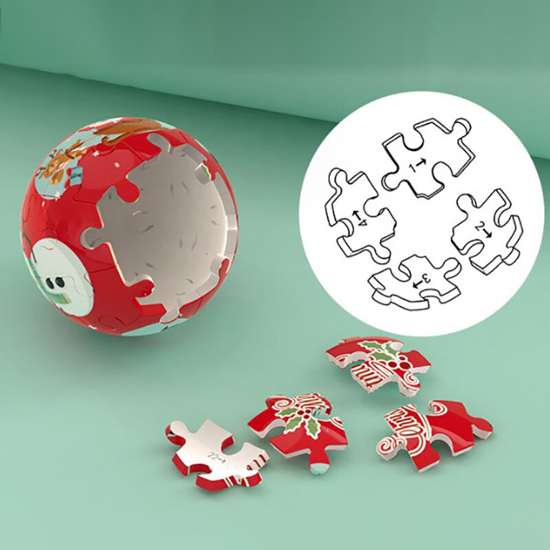Jigsaw Puzzle Keychain, Favores do partido, Chaveiro quebra-cabeça, 3D Ball Puzzles, Recompensas de presente de Natal