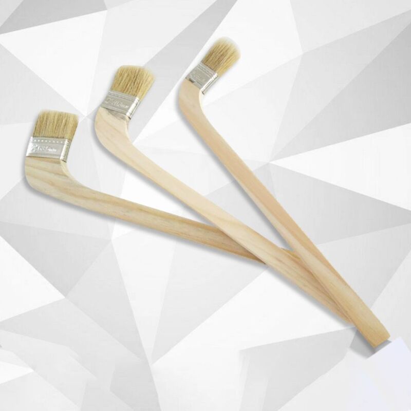 Щетка с длинной ручкой, универсальный инструмент для чистки коленчатой поверхности, покраски стен, с деревянной ручкой, с щетиной