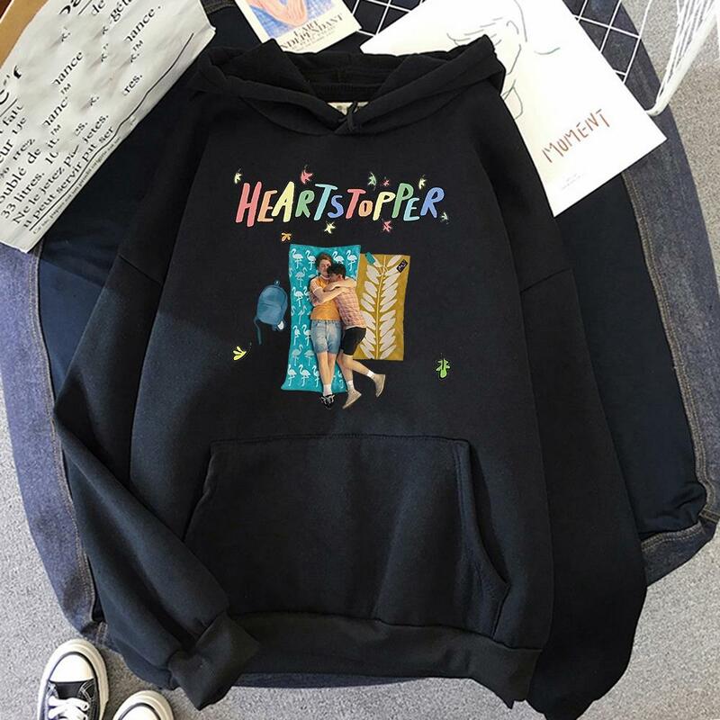 Heartstopper Hoodie Men Fashion Coat Letter Print Hoodies Kids Hip Hop Anime Nick and Charlie Hoodie Women Sweatshirt Coat Boy