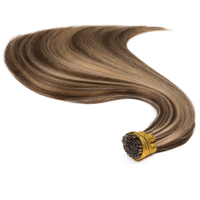 Estensioni dei capelli lisci naturali I Tip Fusion fatte a macchina capsule di cheratina 100% estensioni dei capelli umani Remy reali per le donne 50g