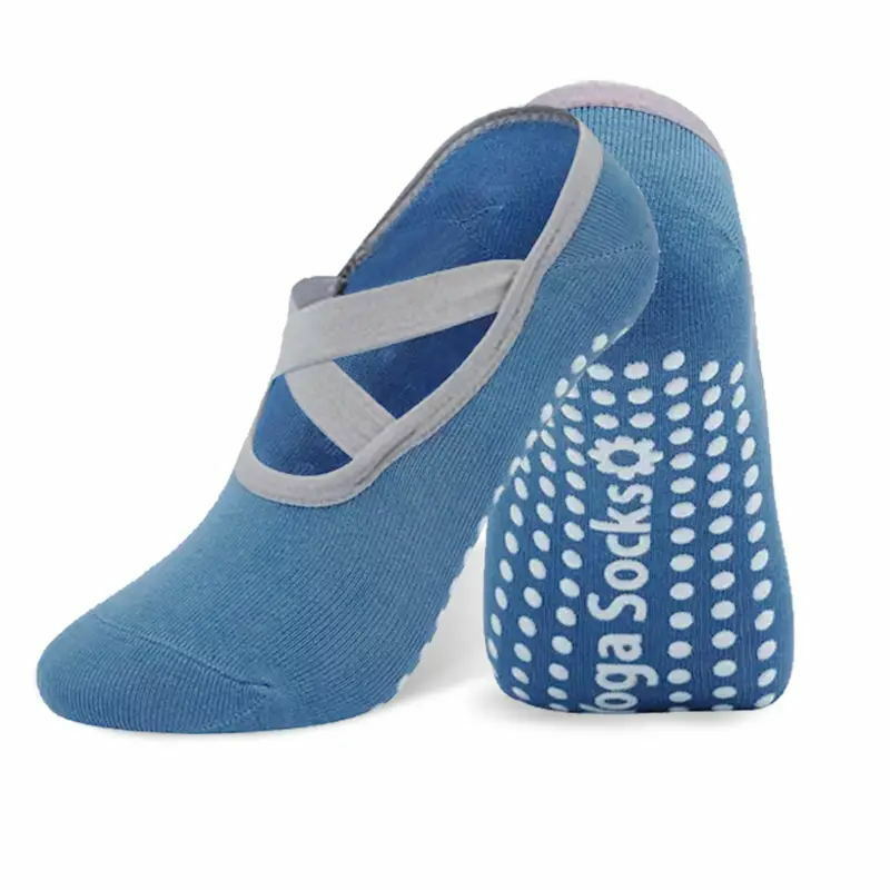 Женские носки для пилатеса EU35-42, силиконовые противоскользящие носки для йоги, ручки и ремешки, бандажные хлопковые спортивные носки для балетных танцев и фитнеса в помещении