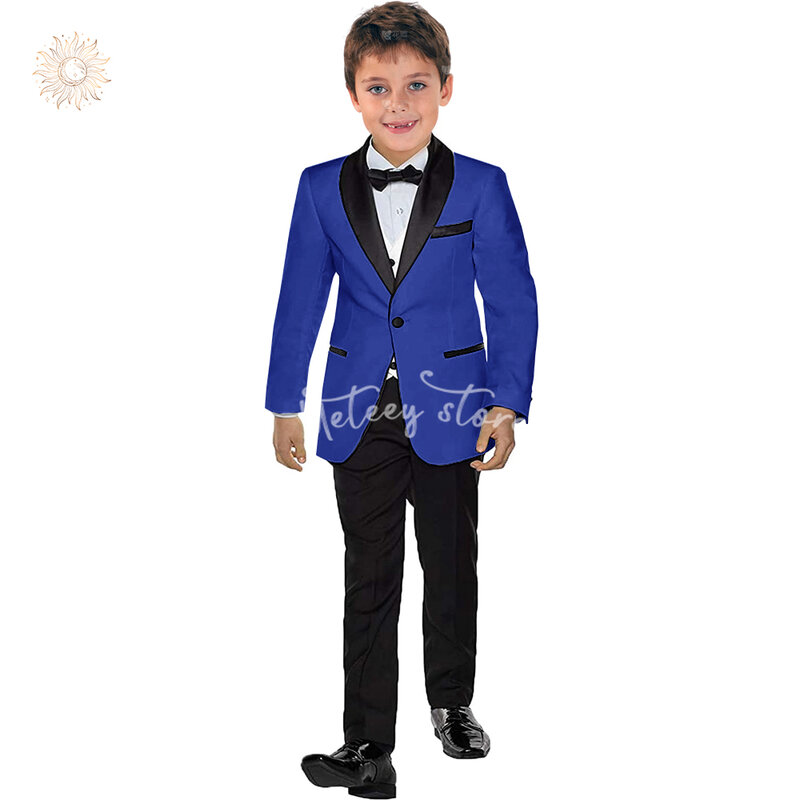 Boys Outfits 2 Pieces Formal Suit Set One Breasted Tuxedo Toddler Boy Suit Prom Suit Ring Bearer Outfit