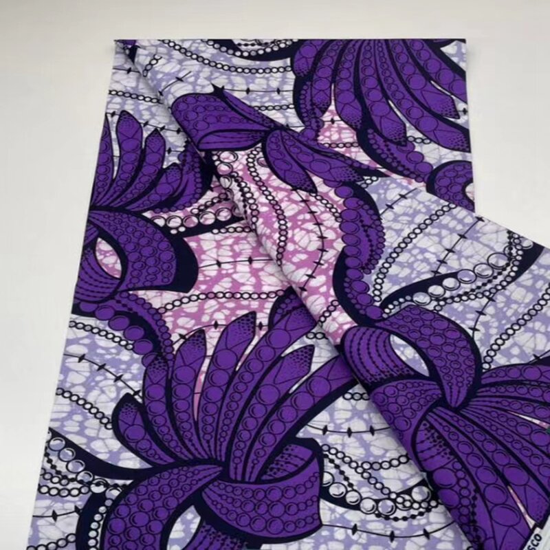 2023 African Wax Fabric Ankara Real Batik Pagne Tissu 6YARDS Nigerian Dubai 100 Cotton Stain For Sew Wedding
