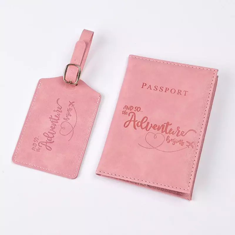 2024 New PU Letter Map Print Passport Holder Flight Ticket Clip Passport Covers Luggage Tag Set Id Credit Card Holder Unisex