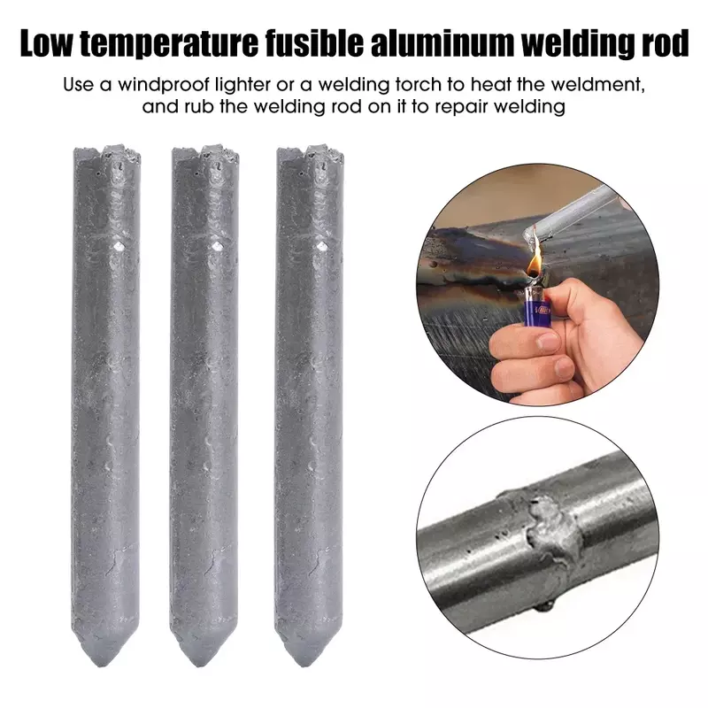 9/3Pcs Low Temperature Welding Rods Melt Copper Iron Stainless Steel Solder Rod for Soldering Aluminum Repairing Holes Agent Kit